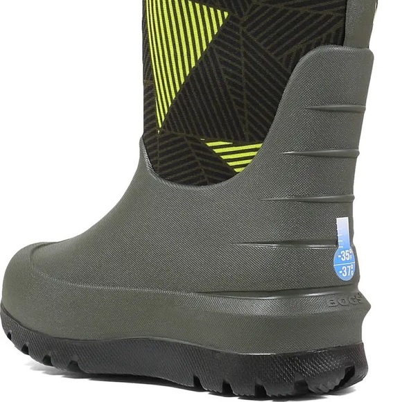 Bogs Insulated Waterproof Boots, Toddler 10, 11, Neo Classic Big Geo, Boys - Picture 4 of 15